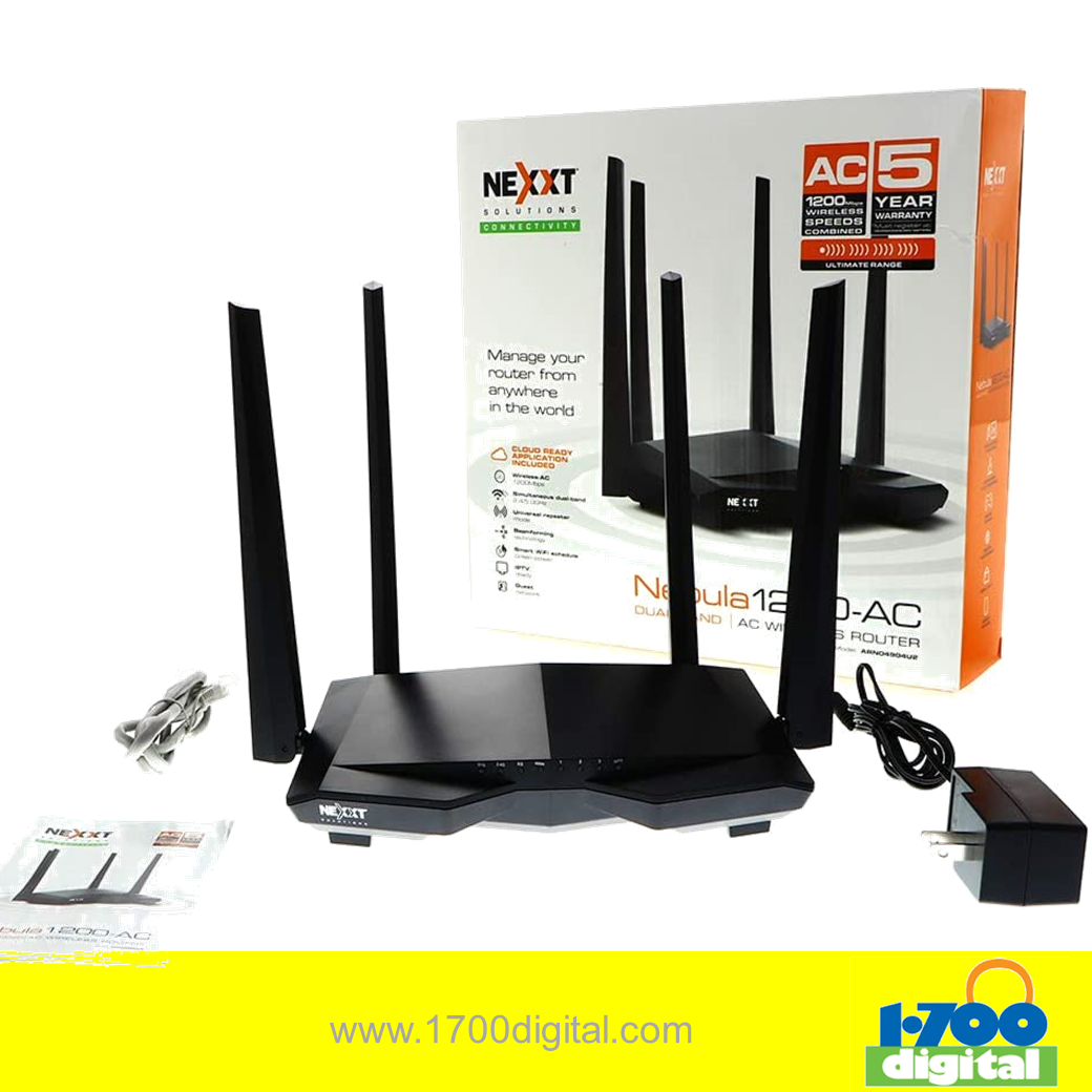 Extensor y Router Wifi Nexxt Nebula 1200 AC Doble Banda