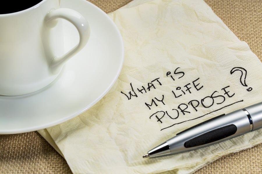 What is my life purpose question on a cocktail napkin with a cup of coffee