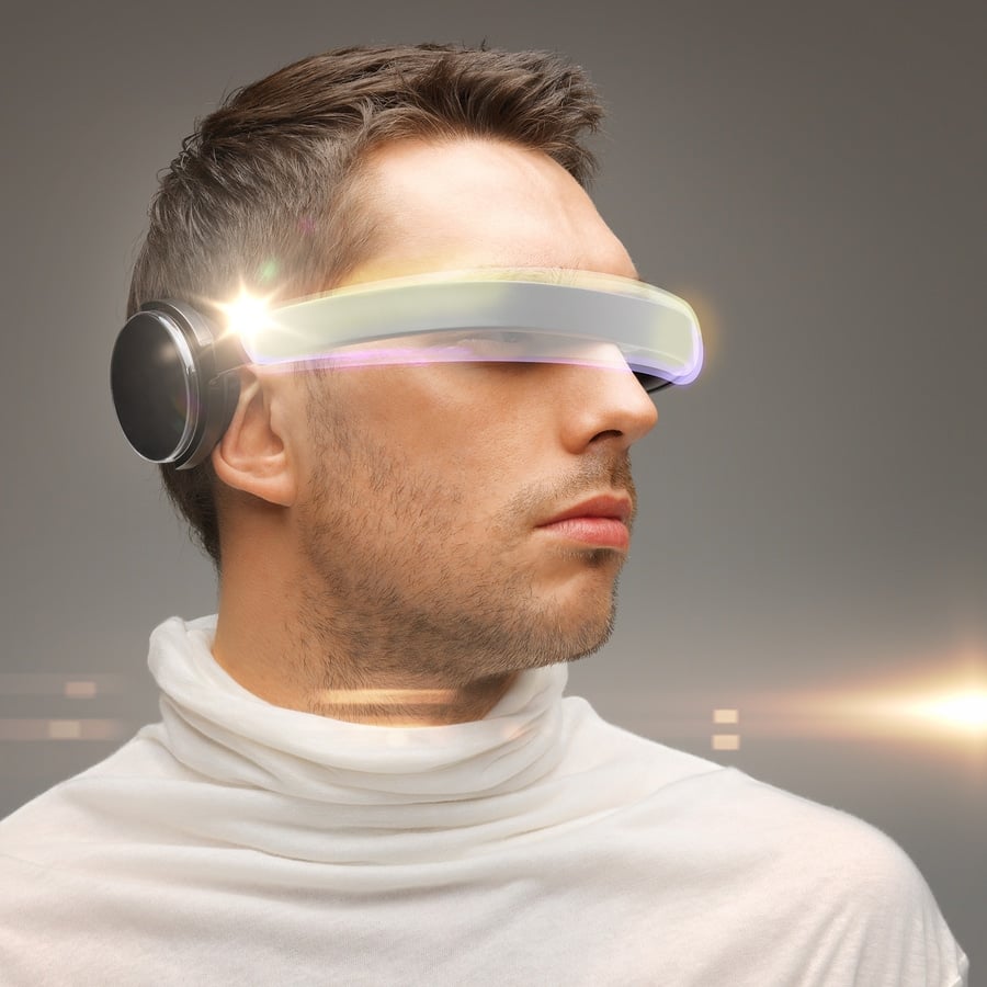 picture of handsome man with futuristic glasses