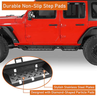 2018-2023 Jeep Wrangler JL 4 Door Tube Side Steps Running Boards - Image 2