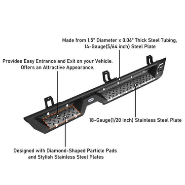 2018-2023 Jeep Wrangler JL 4 Door Tube Side Steps Running Boards - Image 10