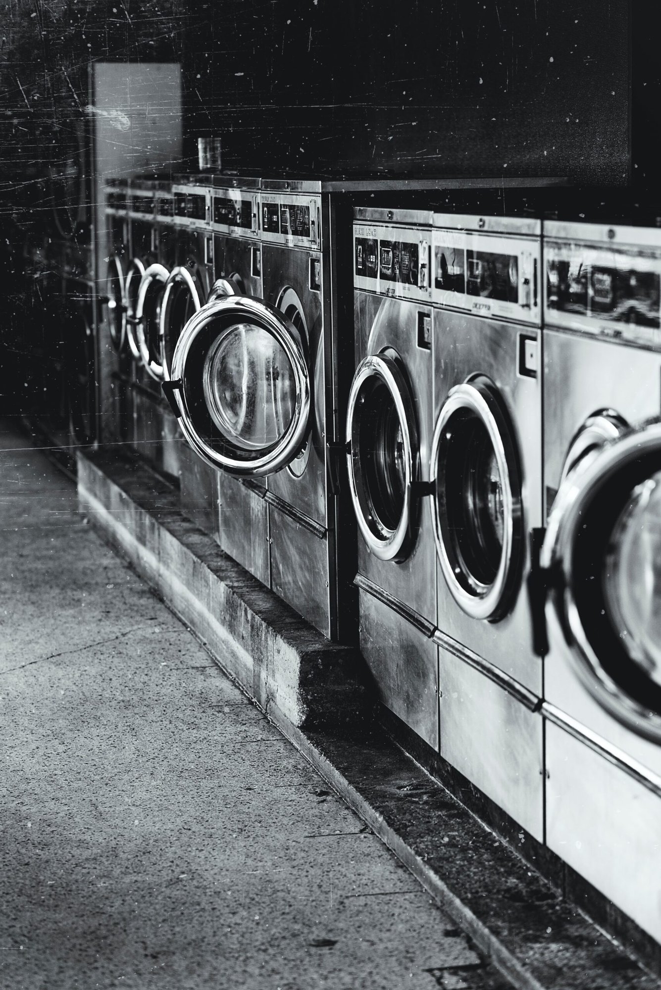 Row of washing machines