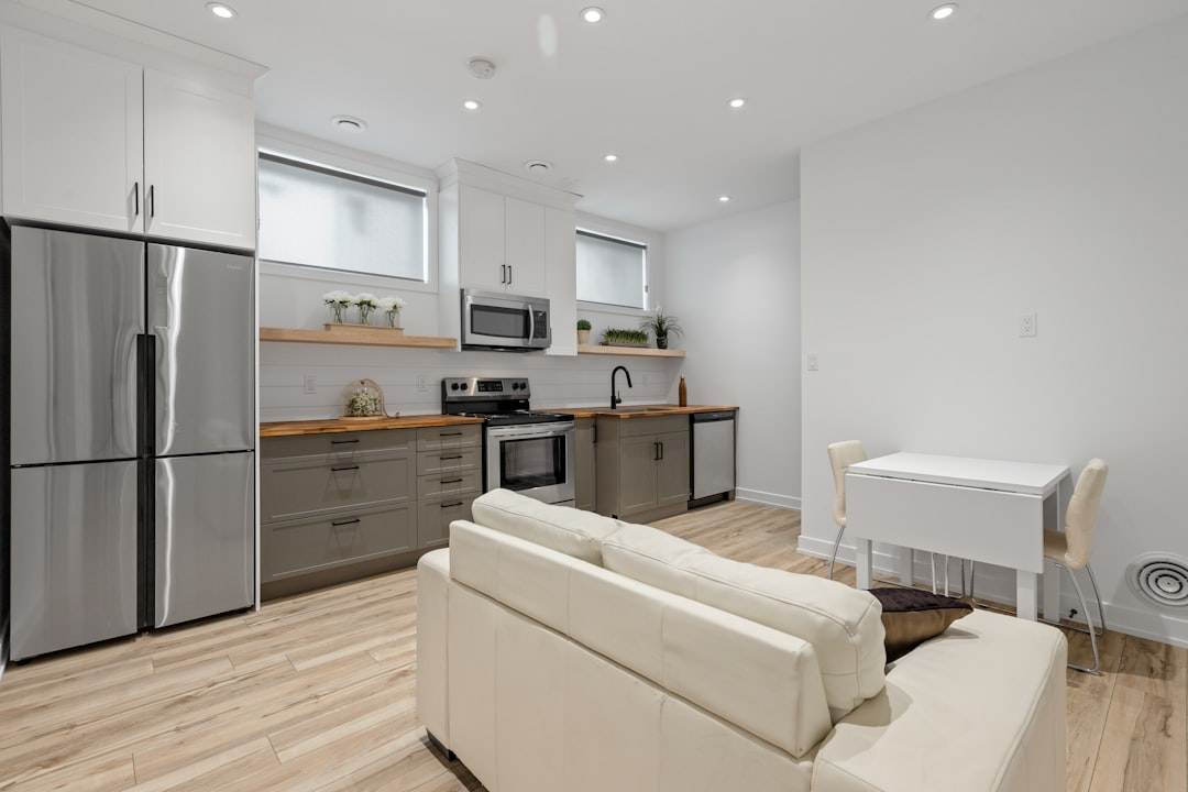 Modern kitchen and living area