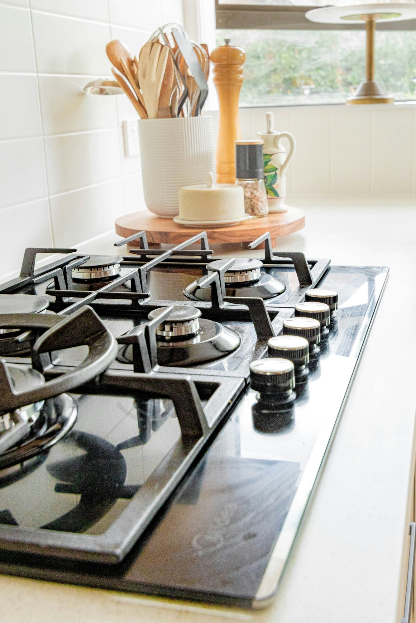 Modern kitchen gas stovetop