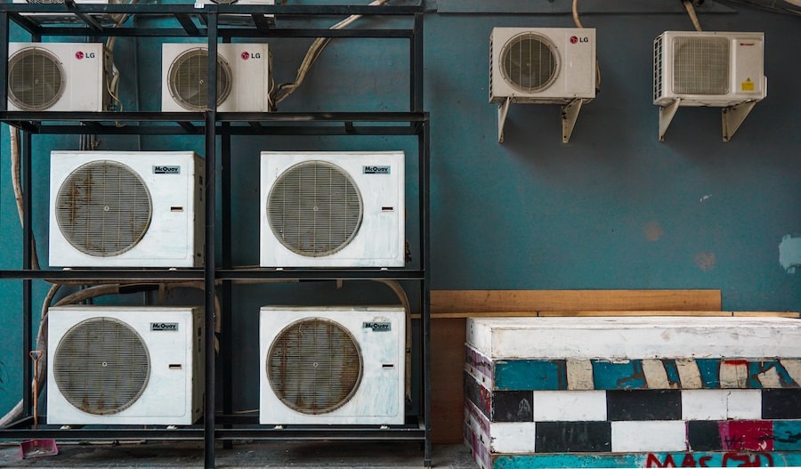 Outdoor AC units on wall