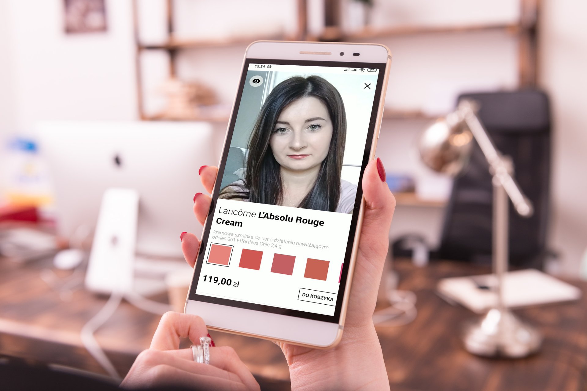 aplikacja notino, wirtualne lusterko, testowanie kosmetyków