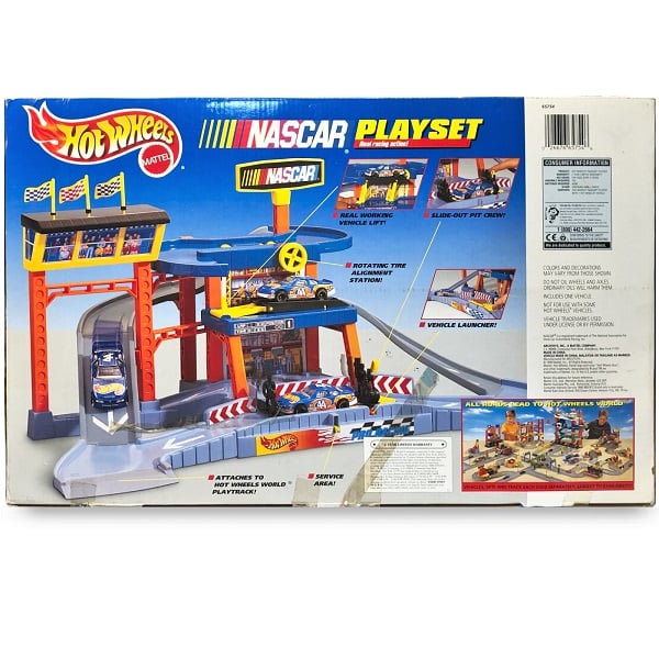 1998 Hot Wheels NASCAR Playset back
