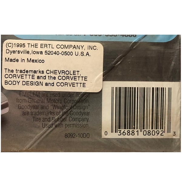 5 AMT Ertl Corvette Model Kits UPC close up