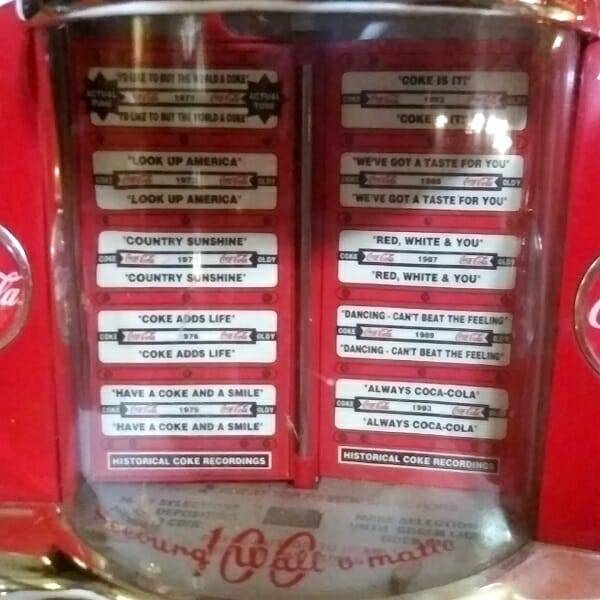 Coke Mini Jukebox close up