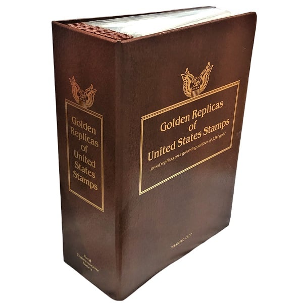 US 22kt Gold Replica Stamps Binder side view