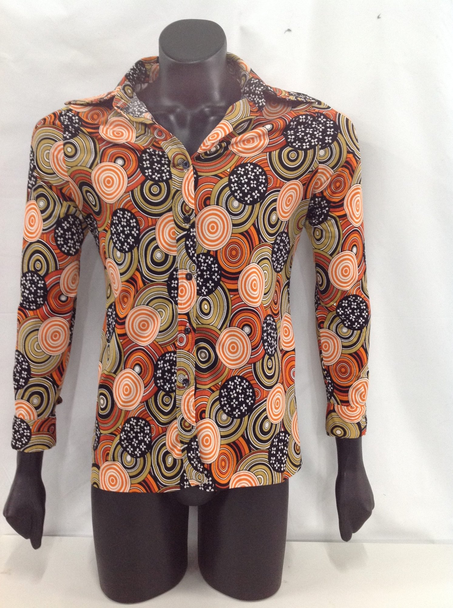 orange geometric shirt