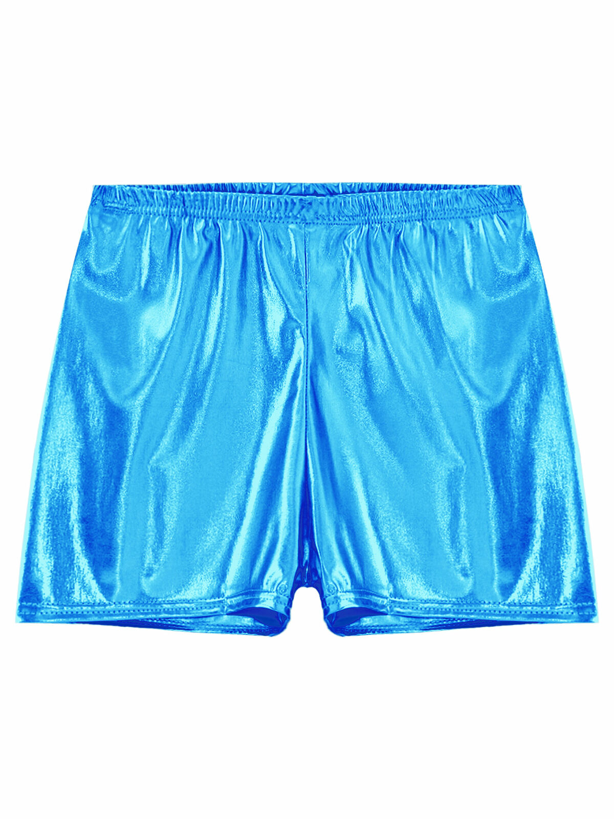 metallic shorts blue