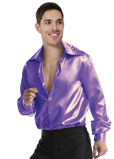 disco shirt orange satin