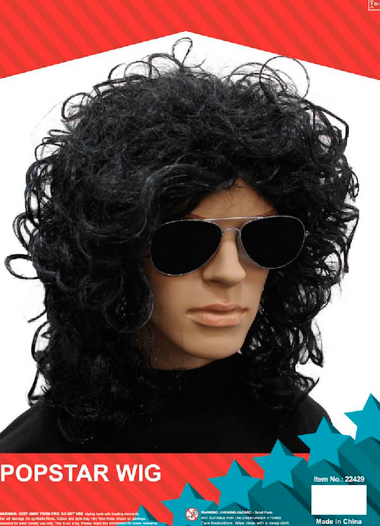 popstar wig black