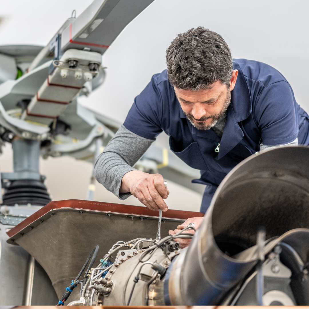 Mechanical engineer Mechanical engineer working on a propeller.