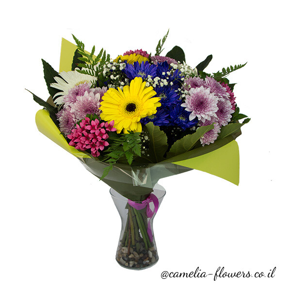 Delivery of a flower bouquet from a florist's shop.