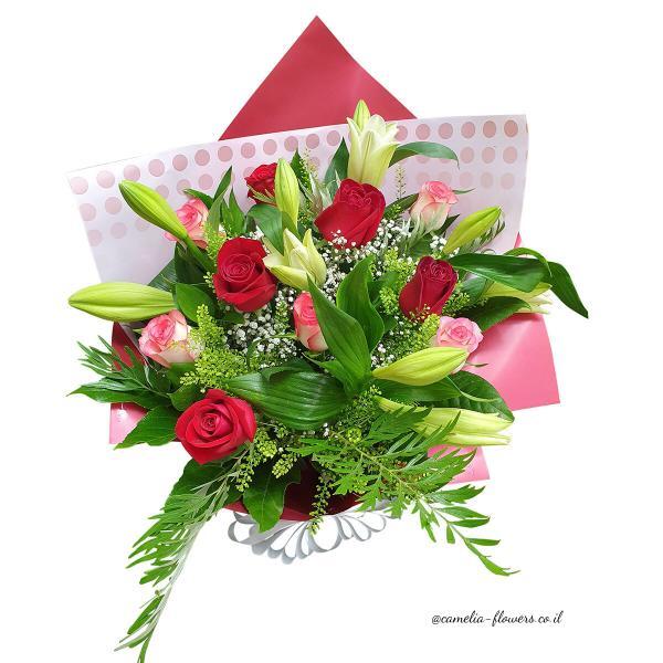 Цветочный магазин с доставкой букета Феерия роз и лилий.