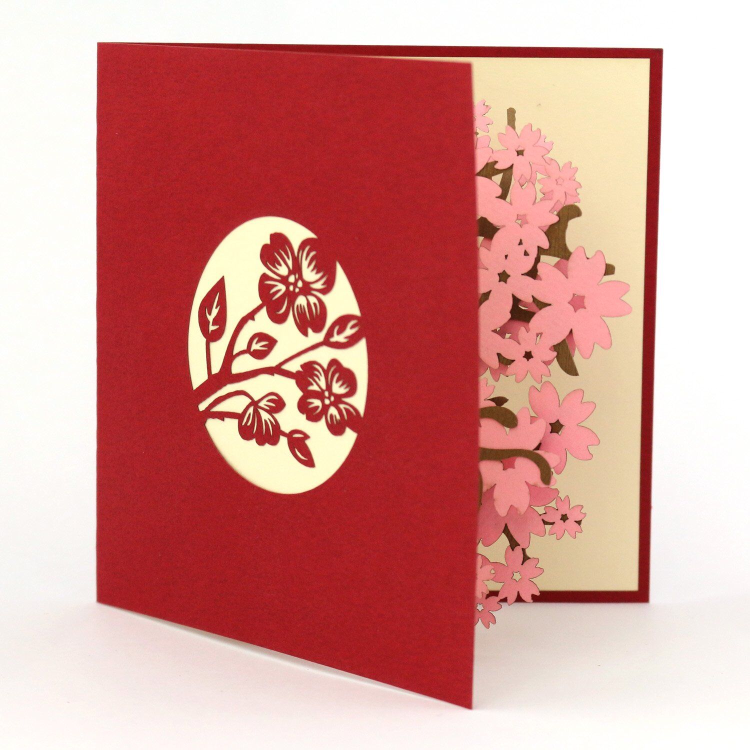 A red card with a flower.