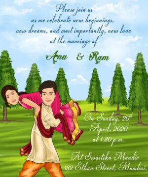 Digital Caricaturer Wedding Invitation