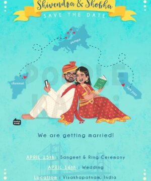 Digital Caricaturer Design Wedding Invitation