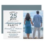 Modern Silver 25th Wedding Anniversary Invitation _ Zazzle