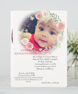 Rice Ceremony Invitation Card