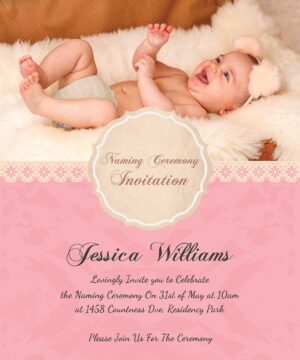 Customize Naming Ceremony Invitation Card