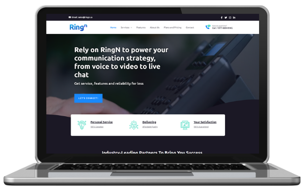 A laptop displaying the website for bigg, a free website mockup.