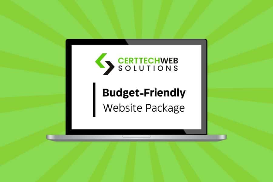 A budget-friendly laptop with a Budget-Friendly Website Package.