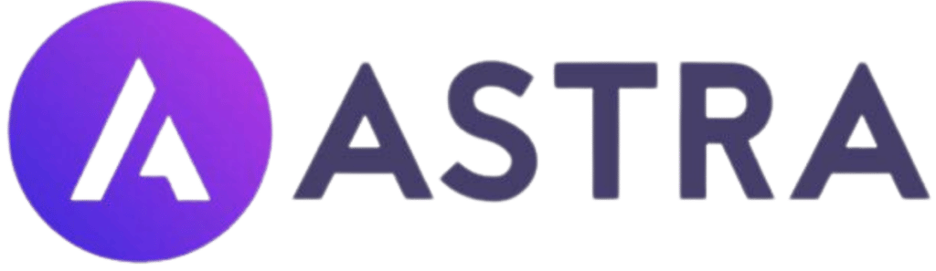 About Us: The Astra logo on a white background.