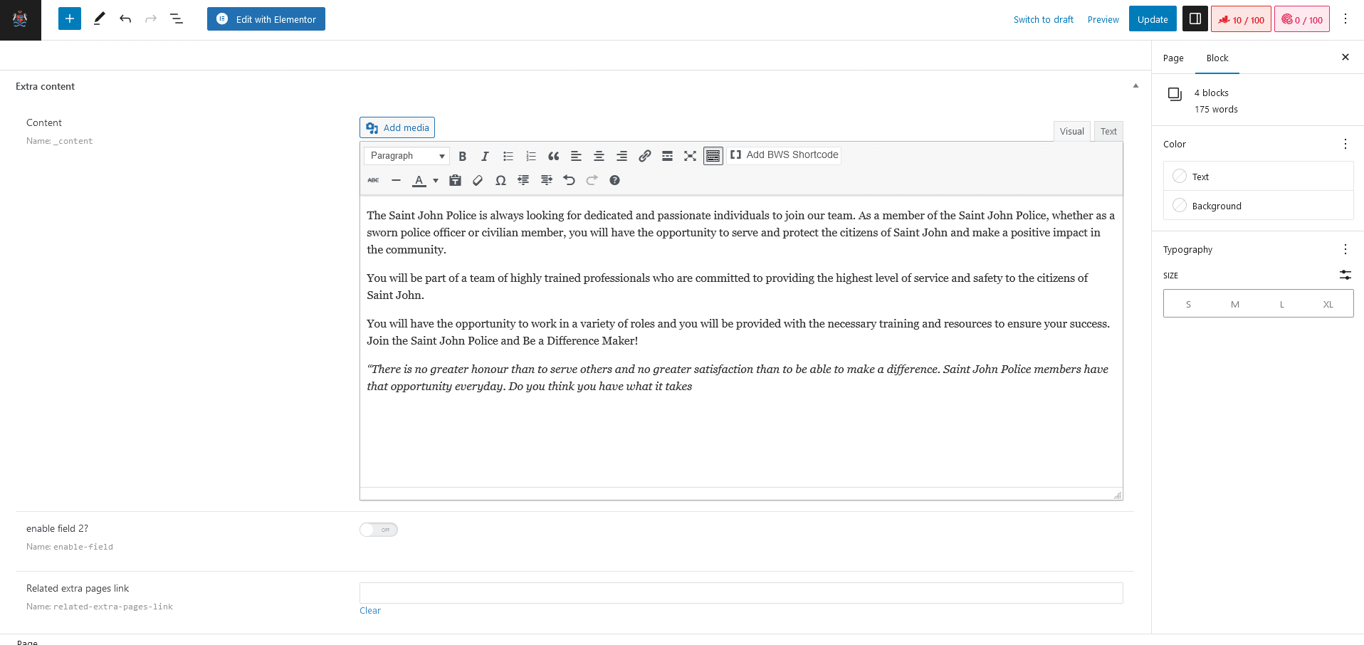 A screen shot of a microsoft word document featuring web design Orillia content.
