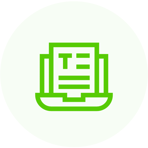 A green icon with the word t in it, perfect for Web Design in Orillia.