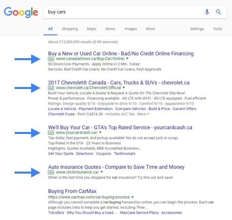 An online advertising campaign highlighting Chevrolet's lineup of vehicles.