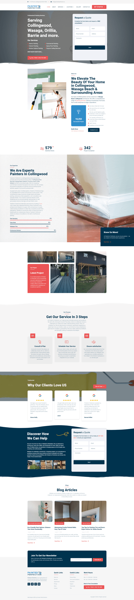 Painted to Perfection Website Design