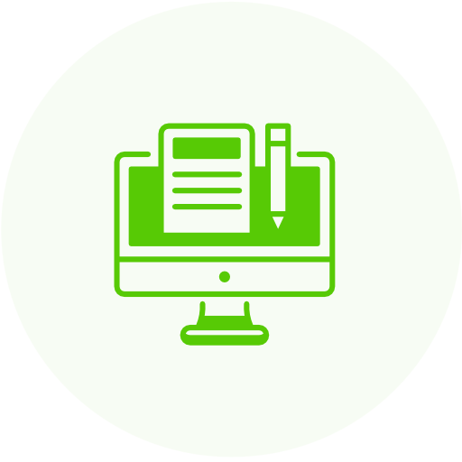 A computer icon representing copywriting.