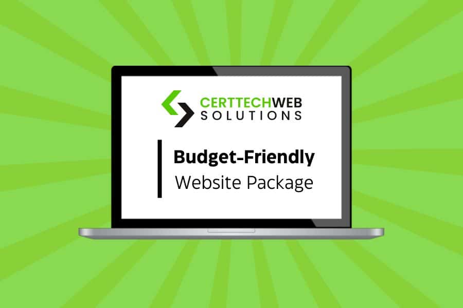 A budget-friendly laptop with a Budget-Friendly Website Package.