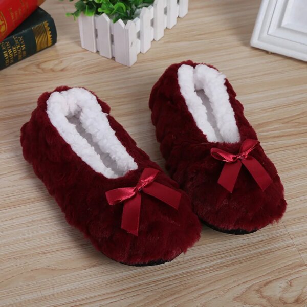 Chaussons Souple Peluche Fourrés Femme 3