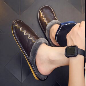 Chausson Fourrés Indien en Cuir pour Femme 6