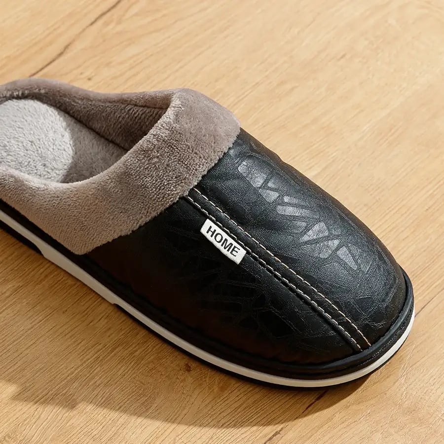 Chausson Cuir Fourré Homme Chausson Cuir Fourré Homme 5