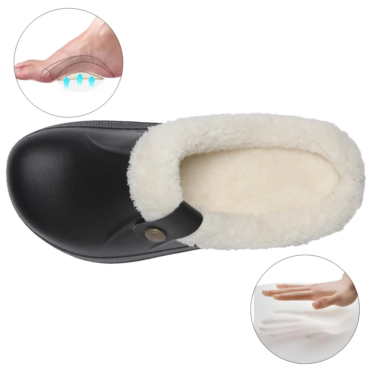Crocs Fourrure Polaire Noir 2