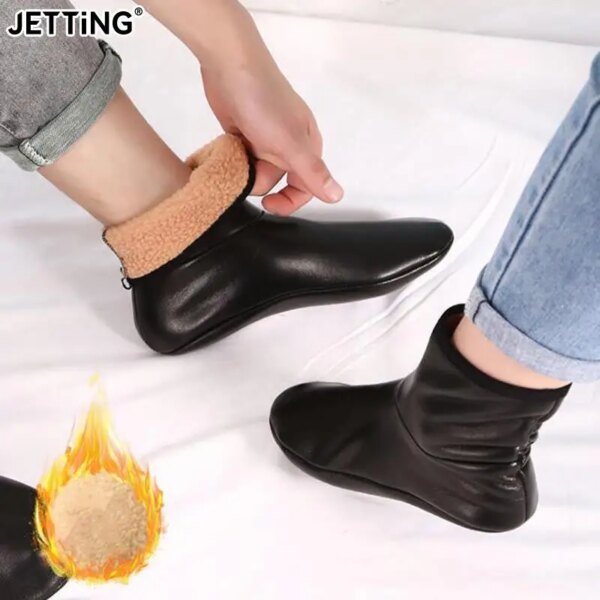 Chausson Cuir Fourré Femme Souple 1