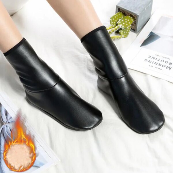 Chausson Cuir Fourré Femme Souple 2