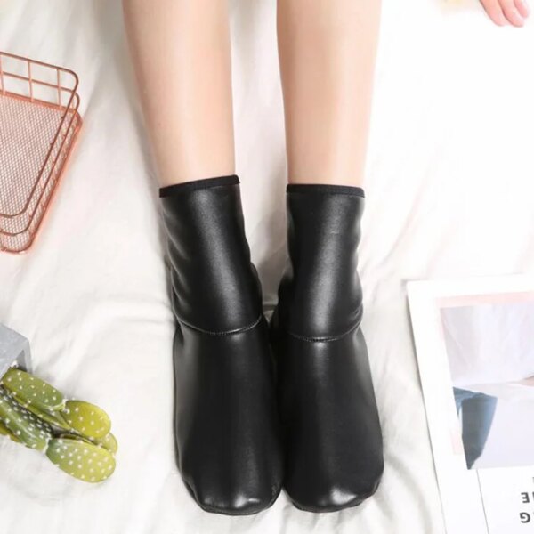 Chausson Cuir Fourré Femme Souple 3