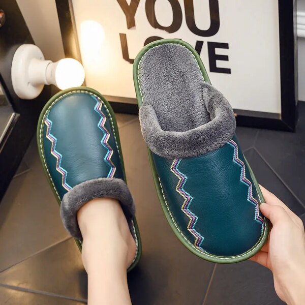 Chausson Fourrés Indien en Cuir pour Femme 1