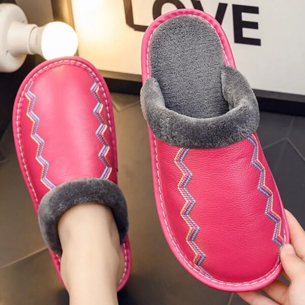 Chausson Fourrés Indien en Cuir pour Femme 5