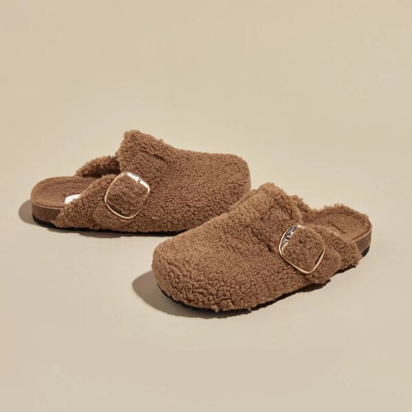 Chaussons Fourrés Laine Mouton pour Femme 2