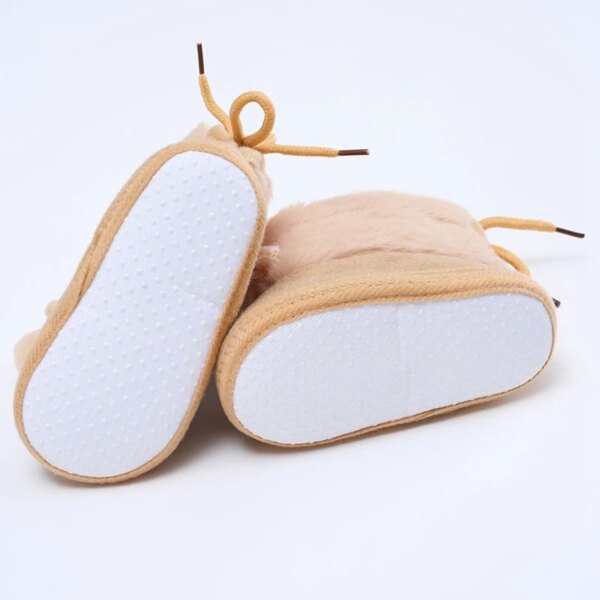 Chaussons Bottes Fourrées Bébé avec Pompon 9