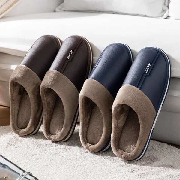 Pantoufle Homme Moumoute pour Pied Large 3