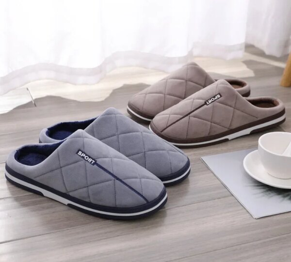 Pantoufle Homme Moumoute pour Pied Large 12