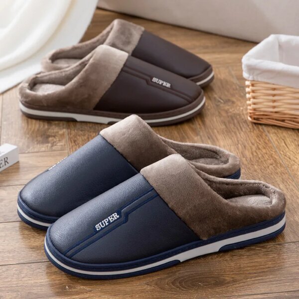 Pantoufle Homme Moumoute pour Pied Large 2